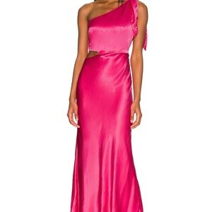 NWOT Audrey One Shoulder Dress in Pop Pink